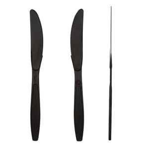 3 Heavy Black Polystyrene Knives