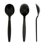 Three Heavy Black Polystyrene Spoon Soups