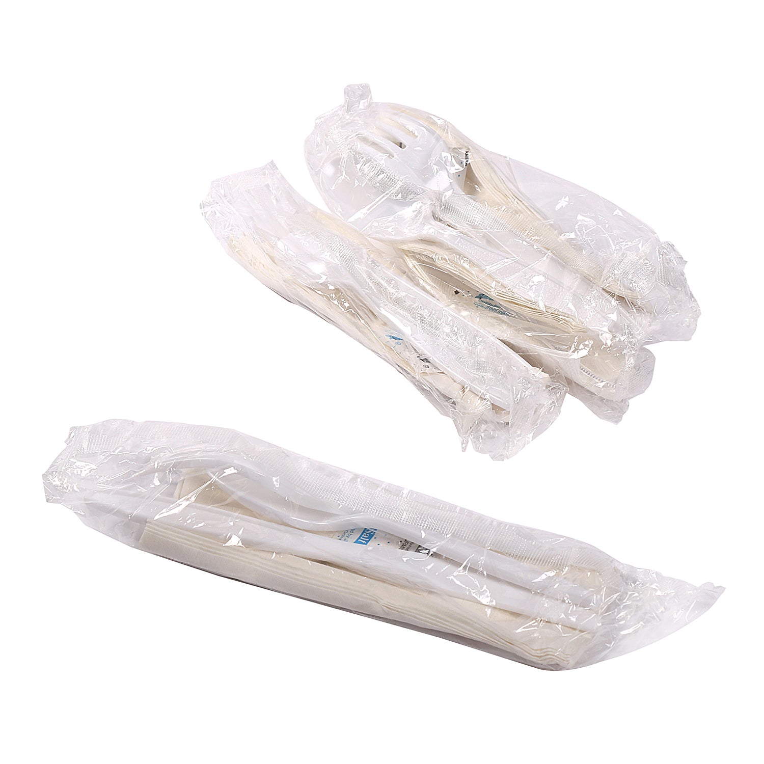 6 Piece Kit White Heavy Weight Polystyrene Fork-Teaspoon-Knife-13" x 17" Napkin-S&P
