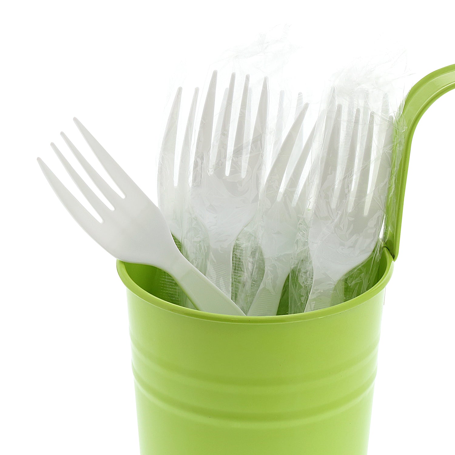 Medium Heavy White Polystyrene Individually Wrapped Forks