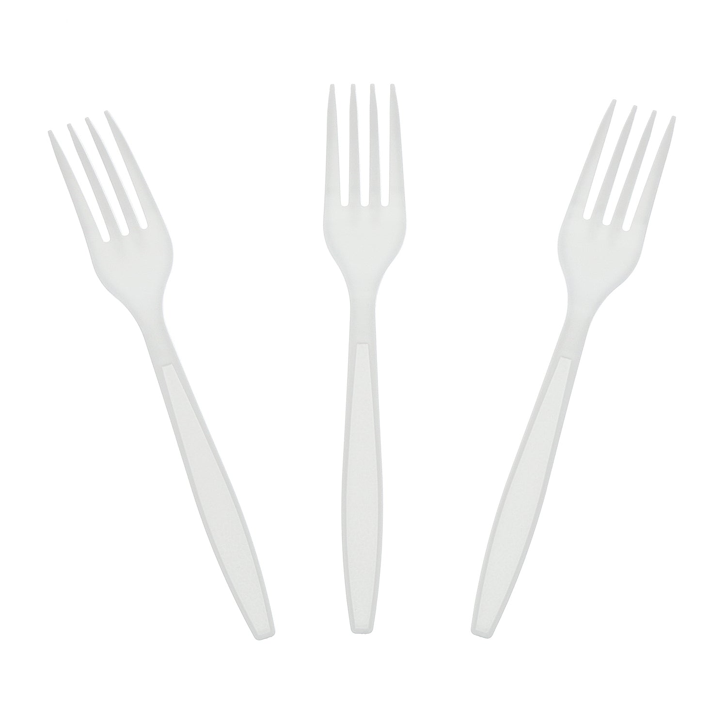 Heavy White Polystyrene unwrapped Forks