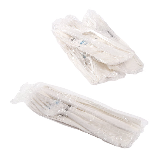 5 Piece Kit White Medium Weight Fork-Knife-S&P-12" x 13" Napkin, Case of 250