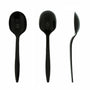 Three Medium Weight Black Polypropylene spoons