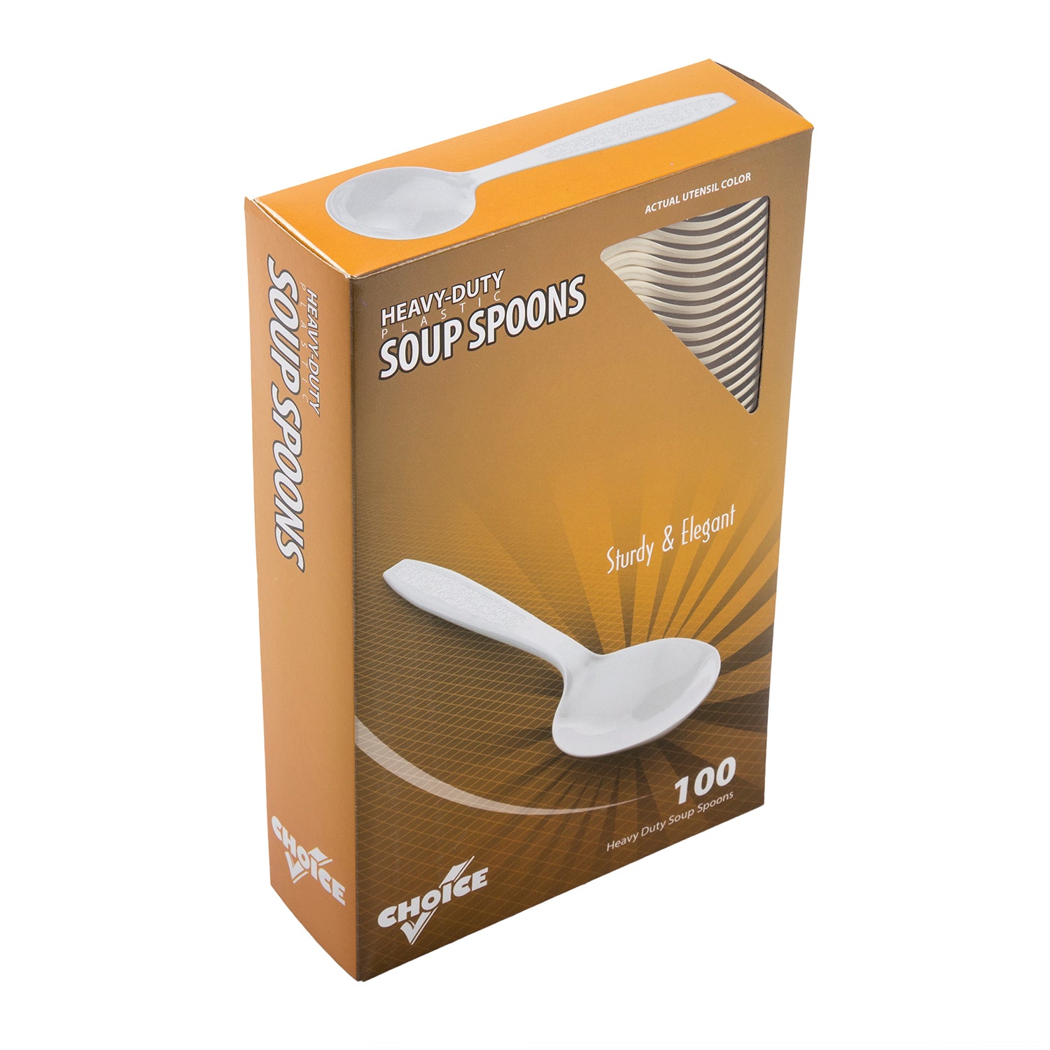 inner box of Heavy Champagne Polystyrene Soupspoons