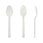 Medium Heavy Weight White Polypropylene Teaspoons from various angles
