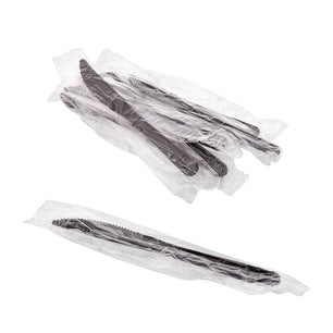 Medium Heavy Weight Black Polypropylene Individually Wrapped Knives