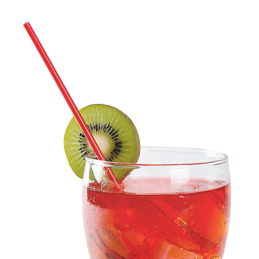 7" Red Poly Wrapped Stirrers in Beverage