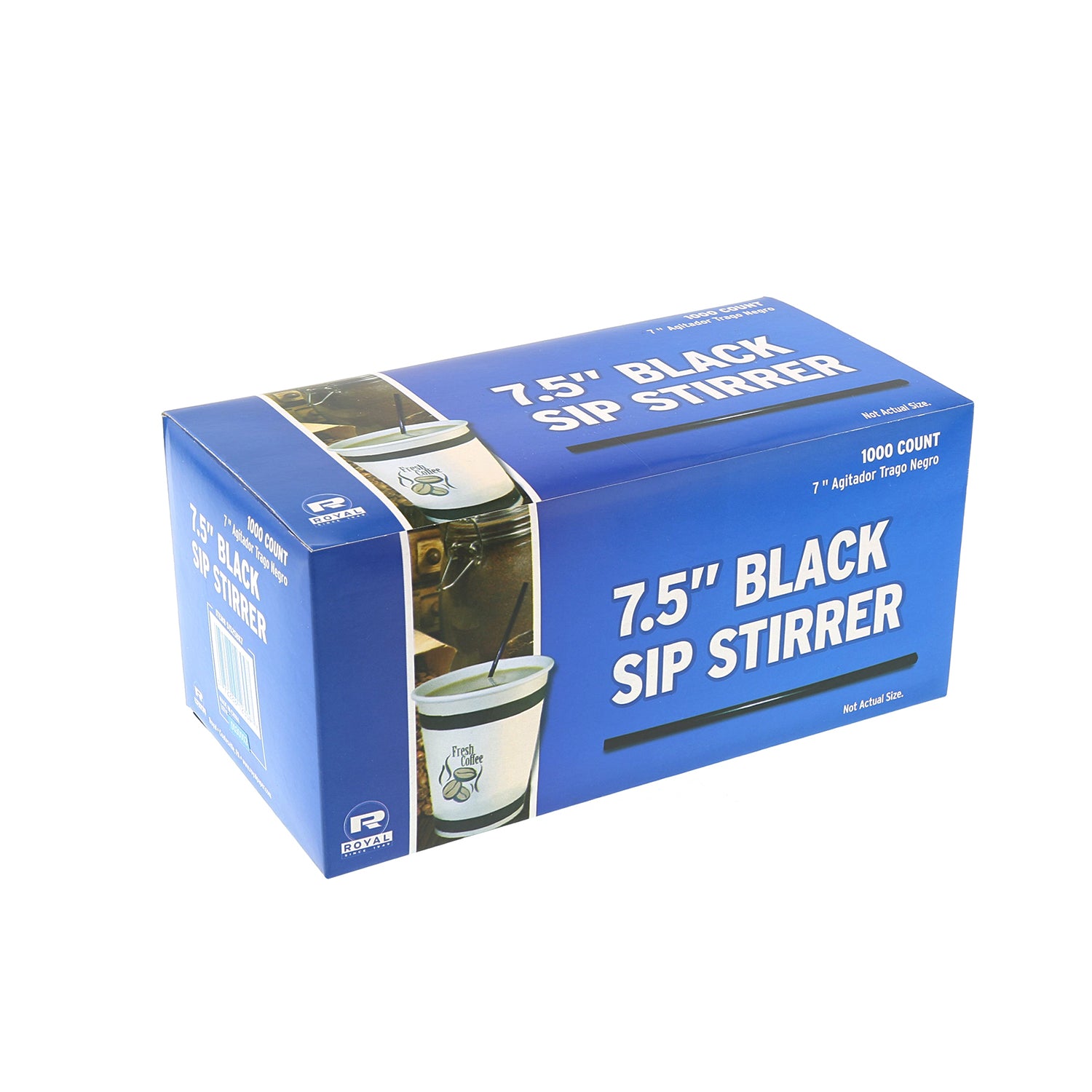 7.5" Black Sip Straws, Package of 1000