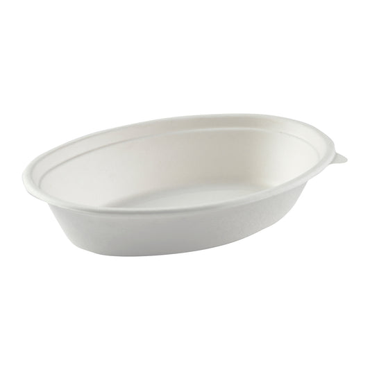 No PFAS added 8" x 5" x 1-5/8" - 20 oz. Oval Bowls, Case of 500