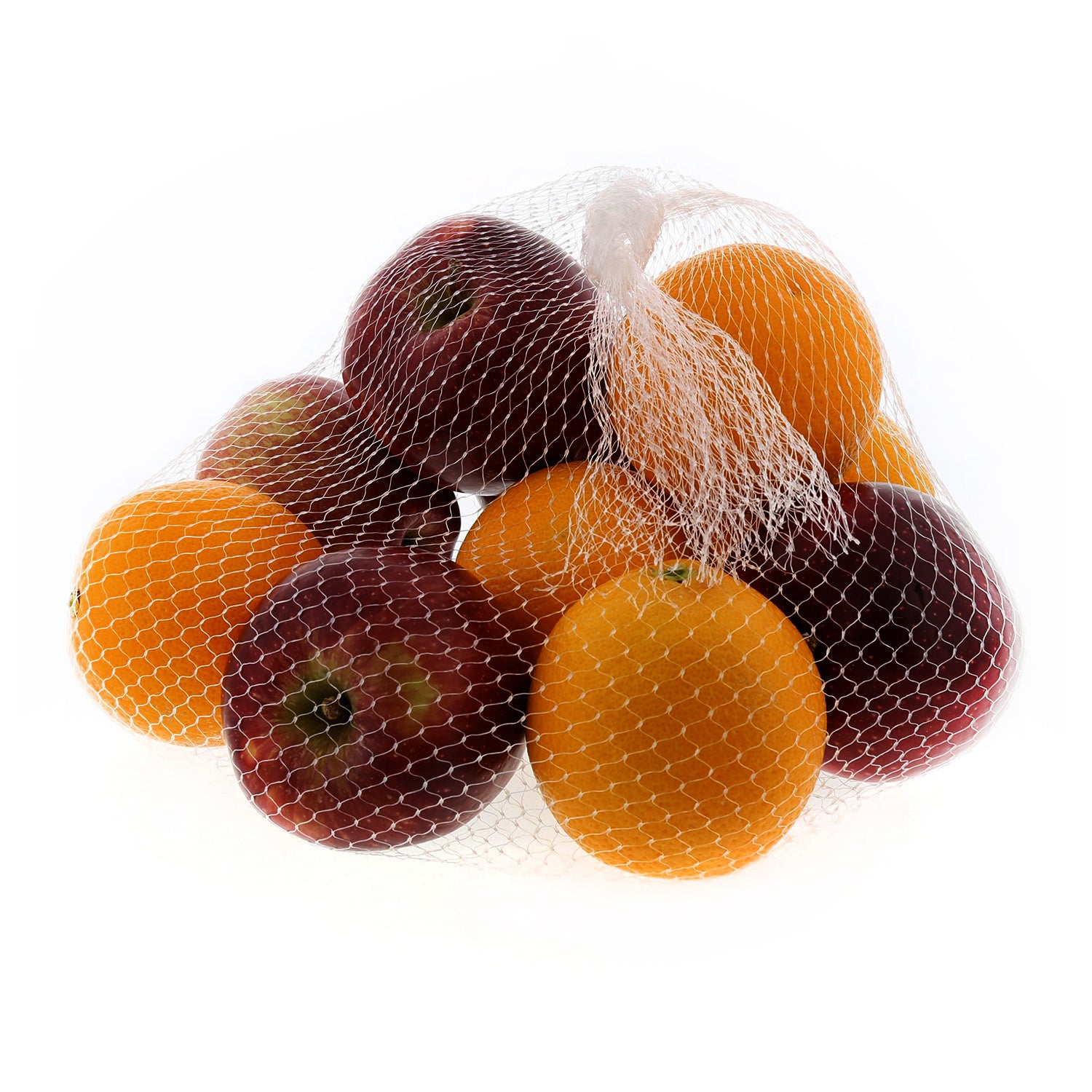 Apples and Oranges in 24" Clear Plastic Mesh Bag