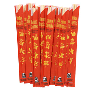 Disposable Bamboo Chopsticks in Red Sleeves