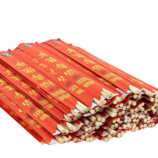 Disposable Bamboo Chopsticks in Red Sleeves