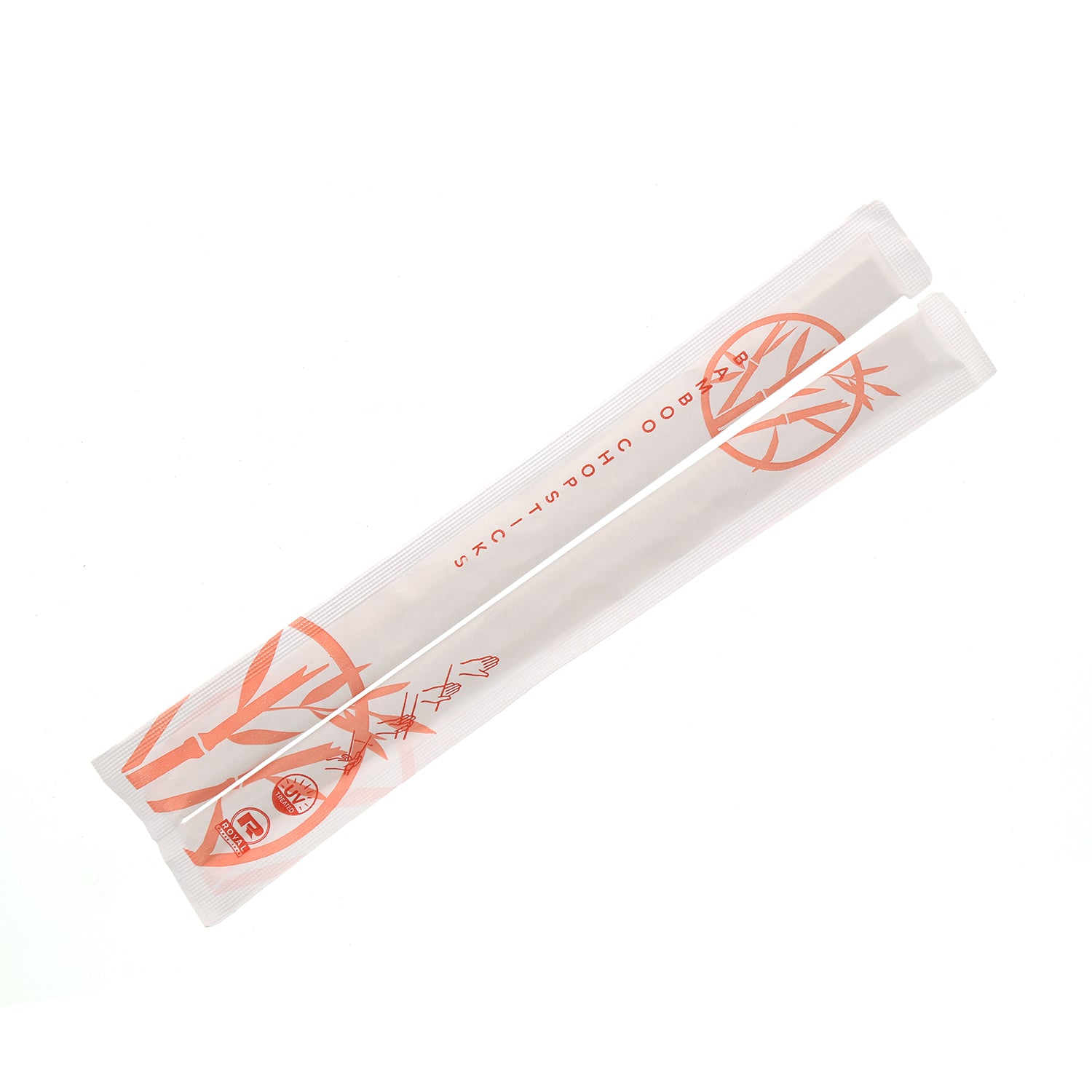 Twin Bamboo Chopsticks in Sleeves - Front and Back