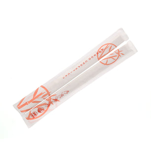 Twin Bamboo Chopsticks in Sleeves - Front and Back