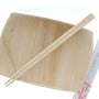 Twin Bamboo Chopsticks with Palm Leaf Plate