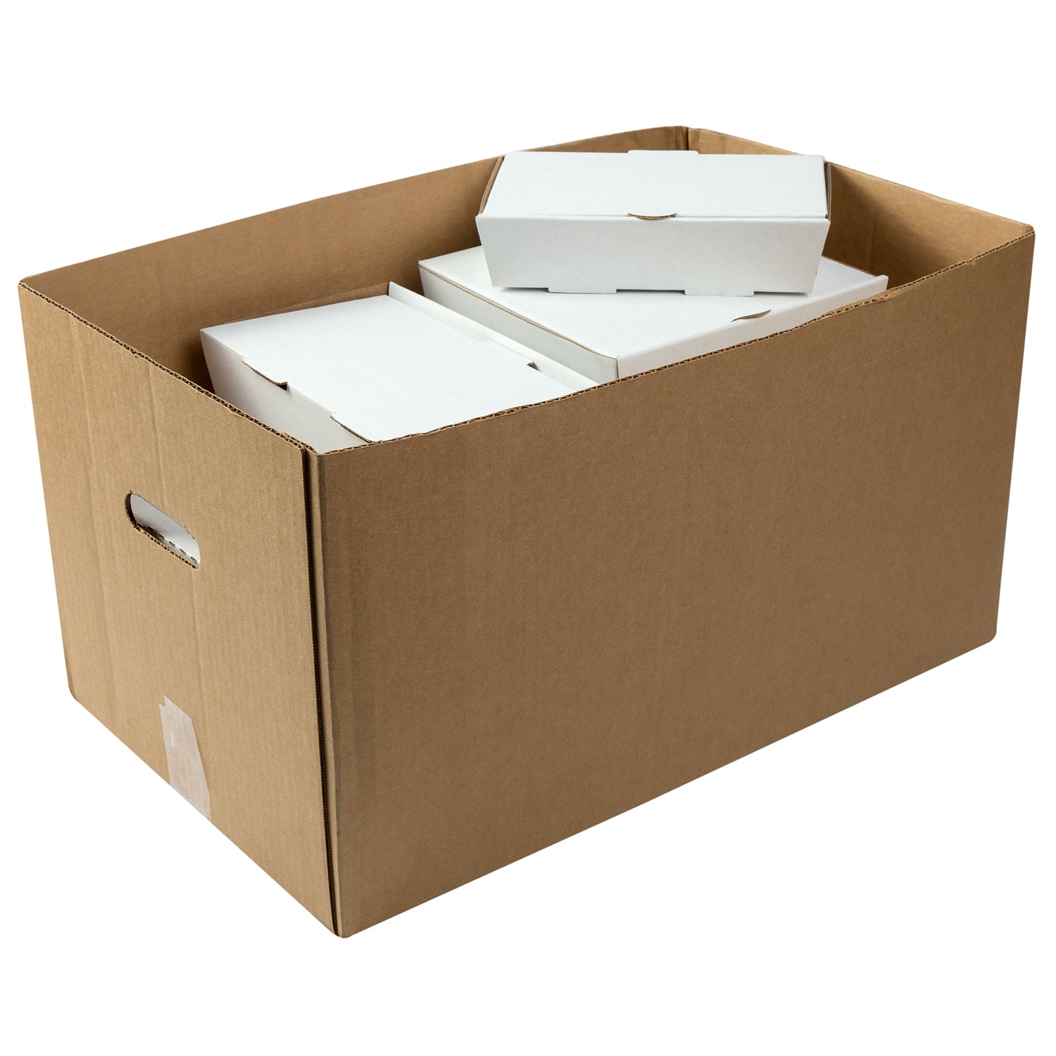 Kraft 22" x 13" x 12-1/2" Corrugated Handle Carry Out Box