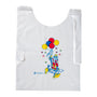 Children's Poly Bib with Clown Design laid out flat