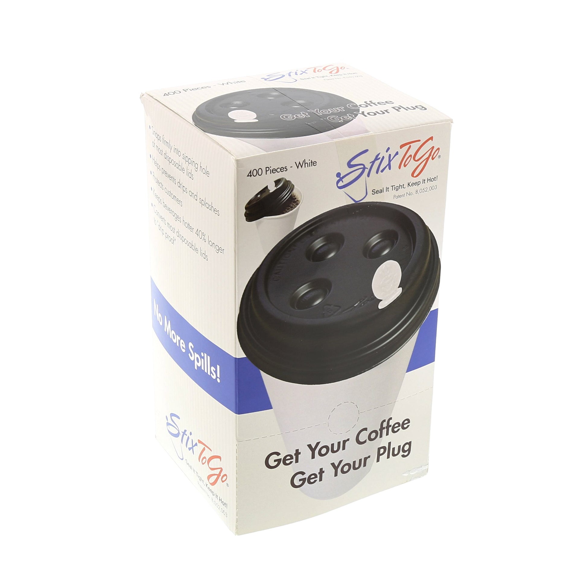 inner box of White Circle Beverage Plugs