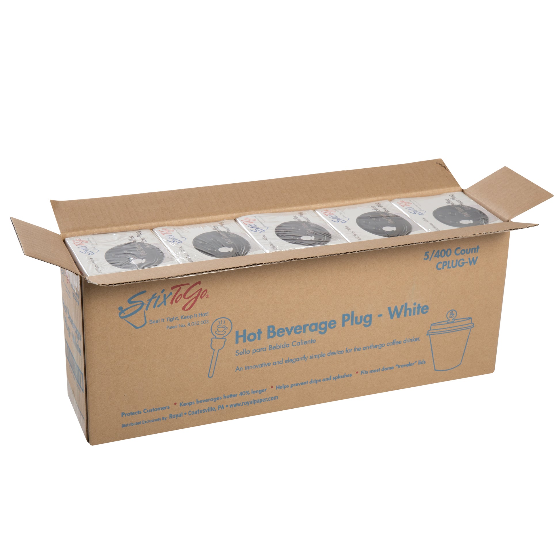Case of White Circle Beverage Plugs