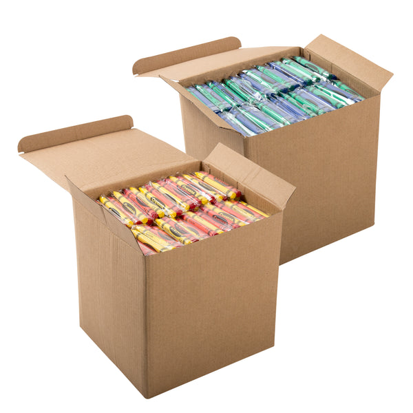 Assorted Color 2-Pack Cello Wrapped Crayons in boxes