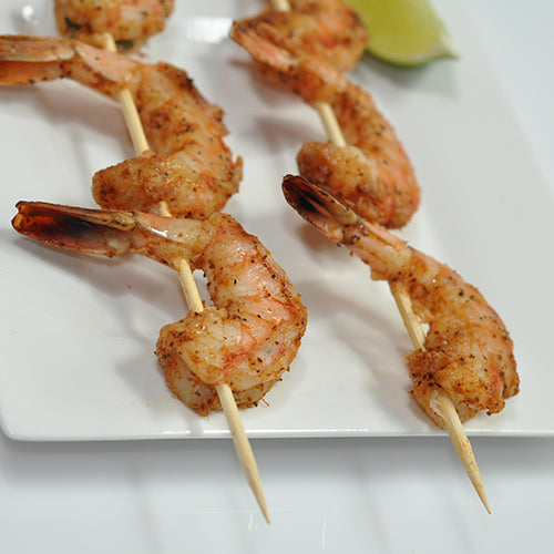 10" Round Bamboo Skewers with Shrimp