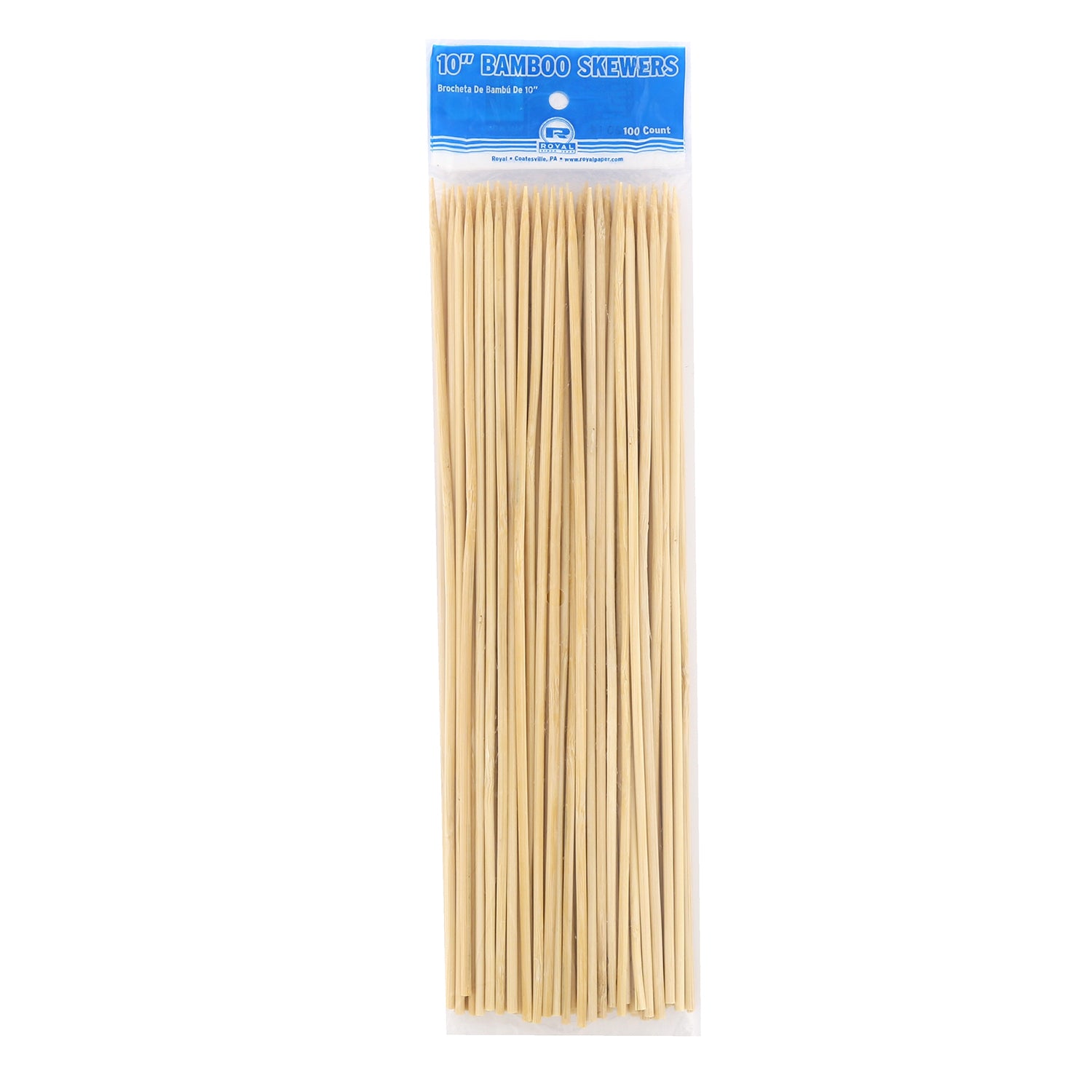 10" Round Bamboo Skewers, Package of 100