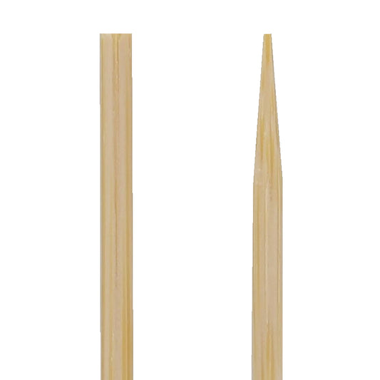 12" Round Bamboo Skewers Closeup of Ends