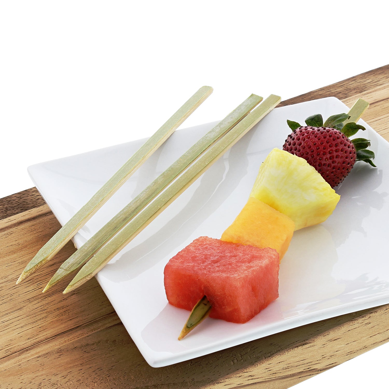 7" Flat Bamboo Skewers with Fruit