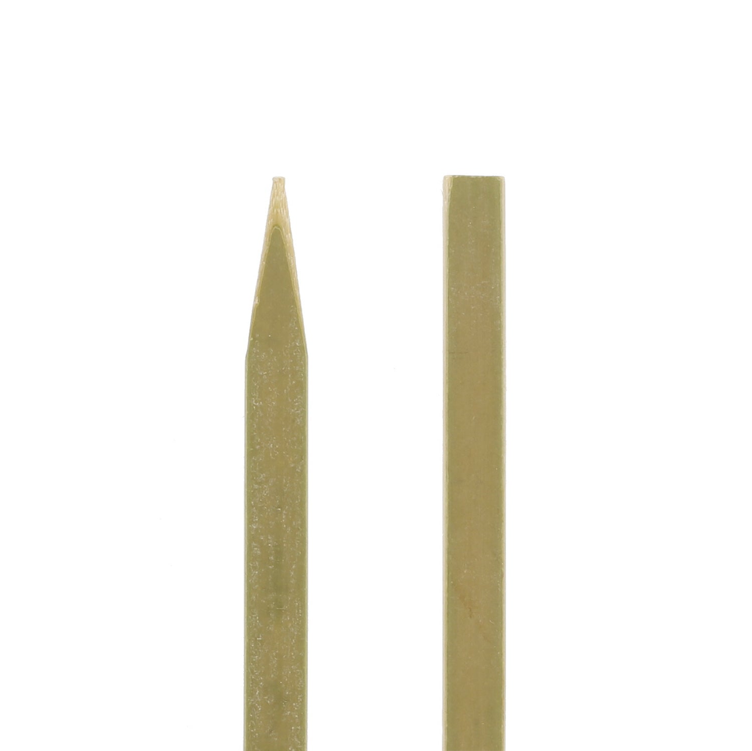 7" Flat Bamboo Skewers - Closeup of Ends