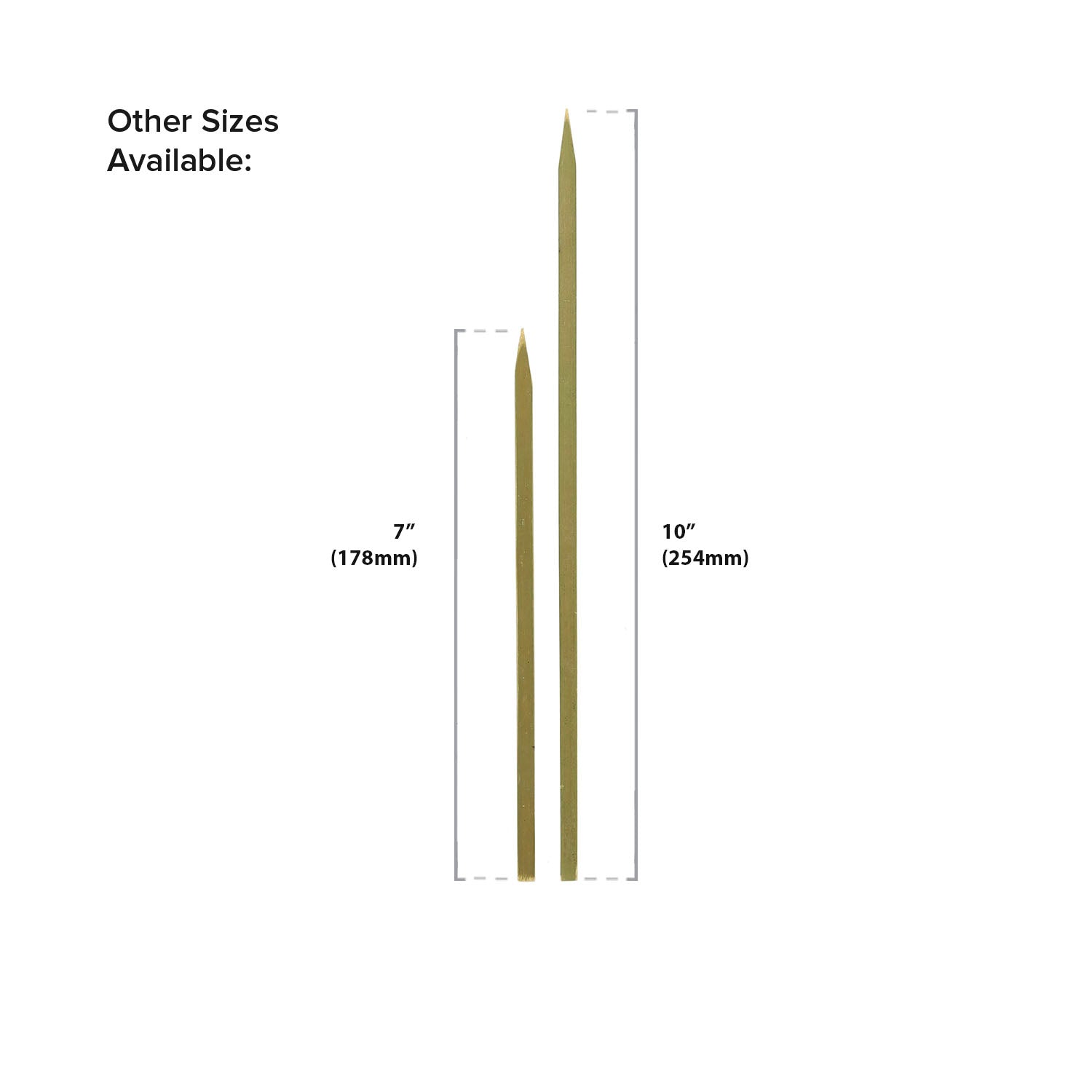 7" Flat Bamboo Skewer Sizing
