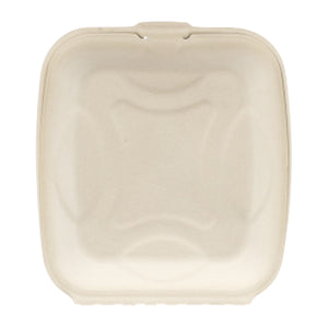 Medium Molded Fiber Deep Clamshell/Hinged Lid Containers, closed top view
