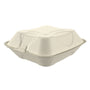 Medium Molded Fiber Deep Clamshell/Hinged Lid Containers, closed