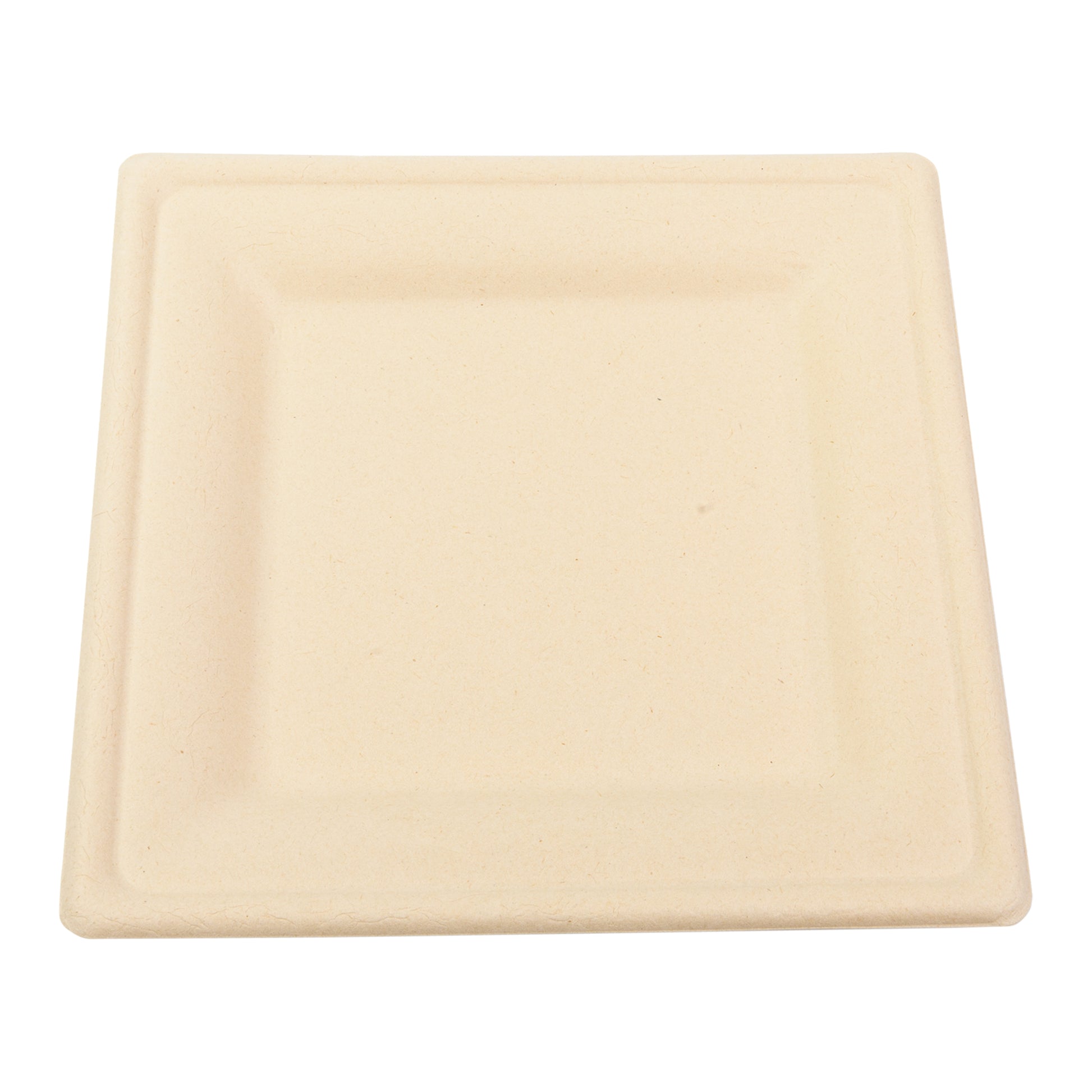 No PFAS added 8" Square Heavy Molded Fiber Plate