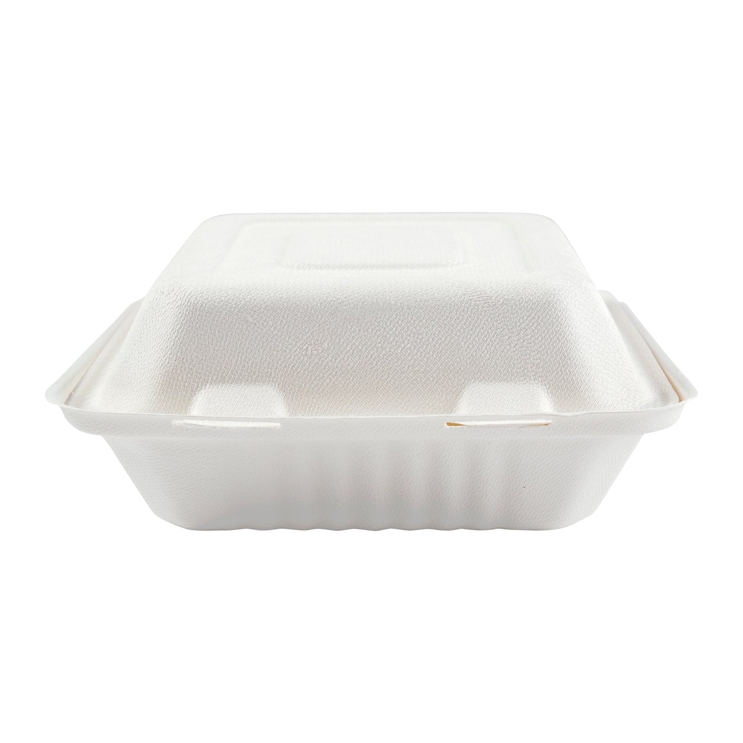No PFAS added 7.875" x 8" x 3.19" Medium Molded Fiber Deep Hinged Lid Containers PLA Lined, Case of 160