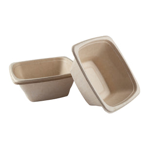 No PFAS added 32 oz. Square Tan Bowls, Case of 300