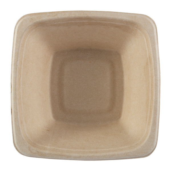 No PFAS added 32 oz. Square Tan Bowls, Case of 300