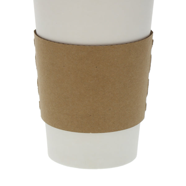 Primeware Kraft Hot Cup Sleeve on Coffee Cup - Close-up