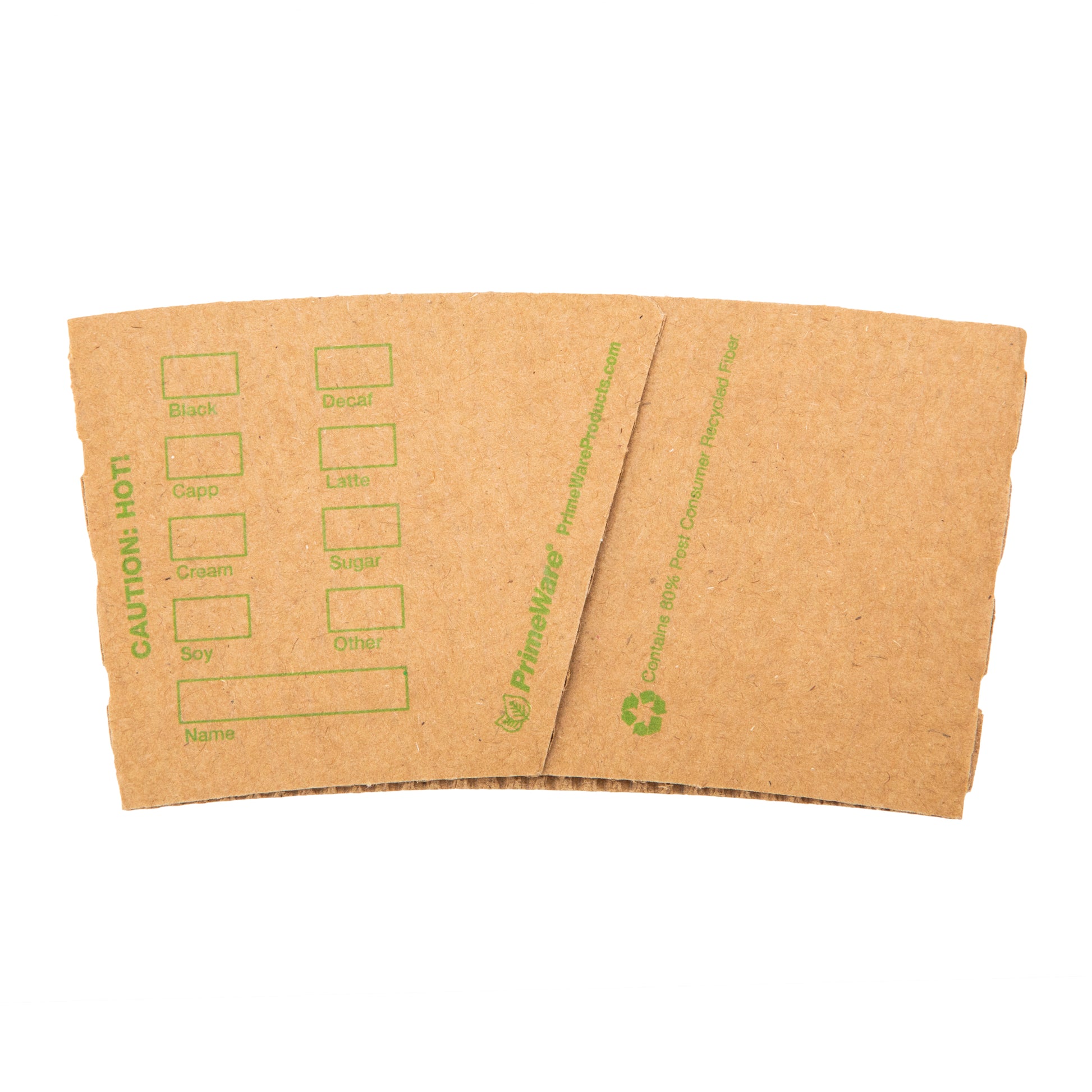 Primeware Kraft Hot Cup Sleeve - Back
