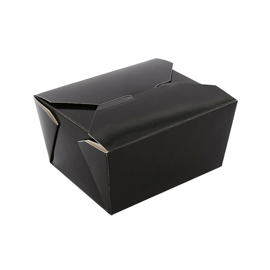 4-3/8" x 3.5" x 2.5" #1 Black Folded Takeout Box