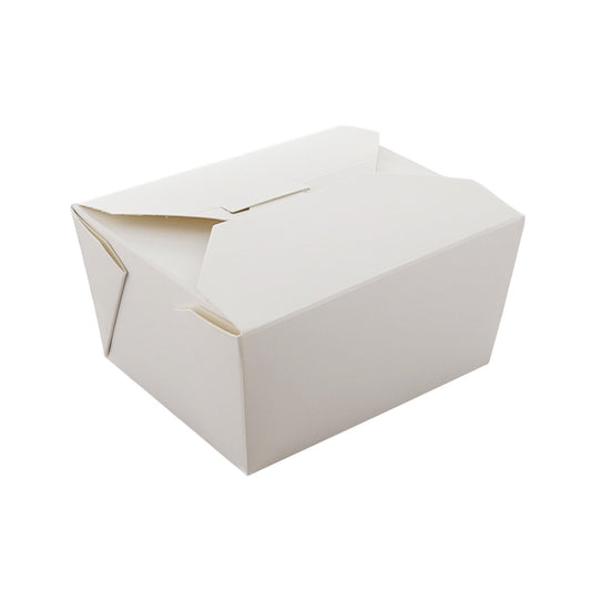 4-3/8" x 3.5" x 2.5" #1 White Folded Takeout Box