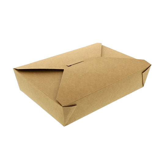 7-3/4" x 5.5" x 1-7/8" #2 Kraft Folded Takeout Box