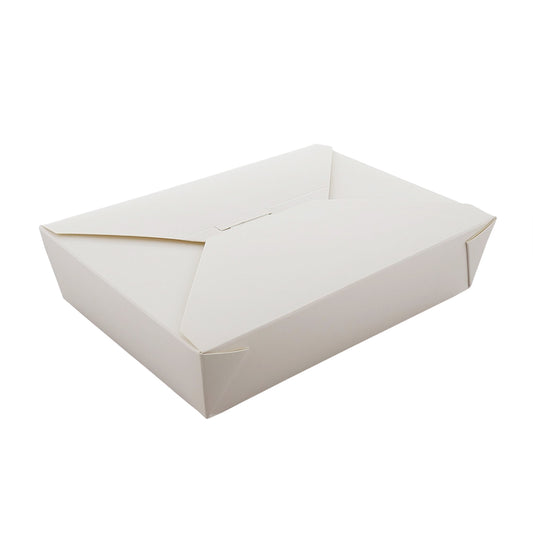 7-3/4" x 5.5" x 1-7/8" #2 White Folded Takeout Box