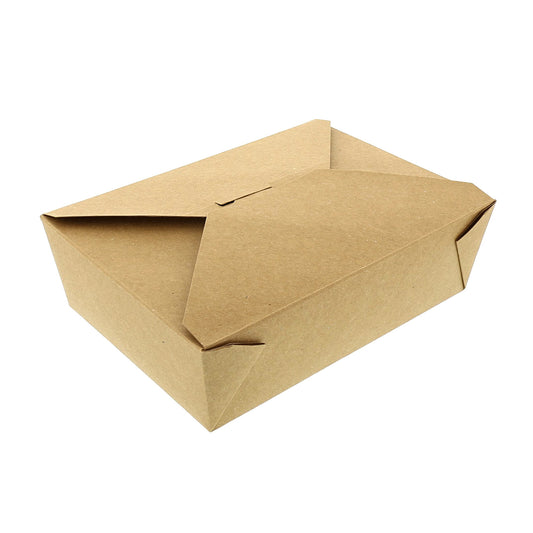 7-3/4" x 5.5" x 2.5" #3 Kraft Folded Takeout Box