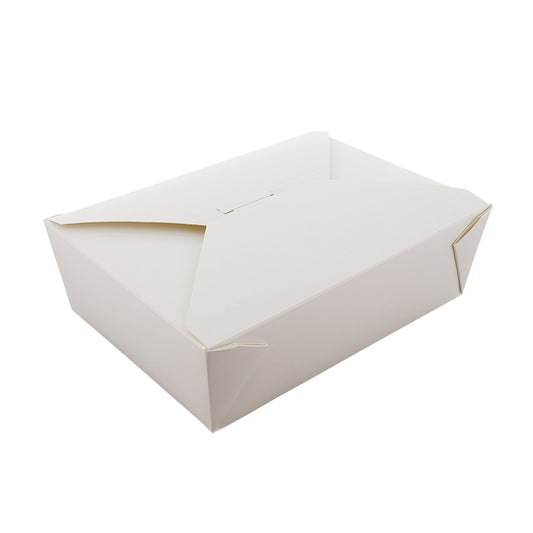 7-3/4" x 5.5" x 2.5" #3 White Folded Takeout Box