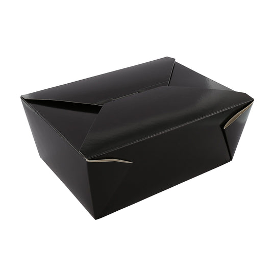 7-3/4" x 5.5" x 3.5" #4 Black Folded Takeout Box