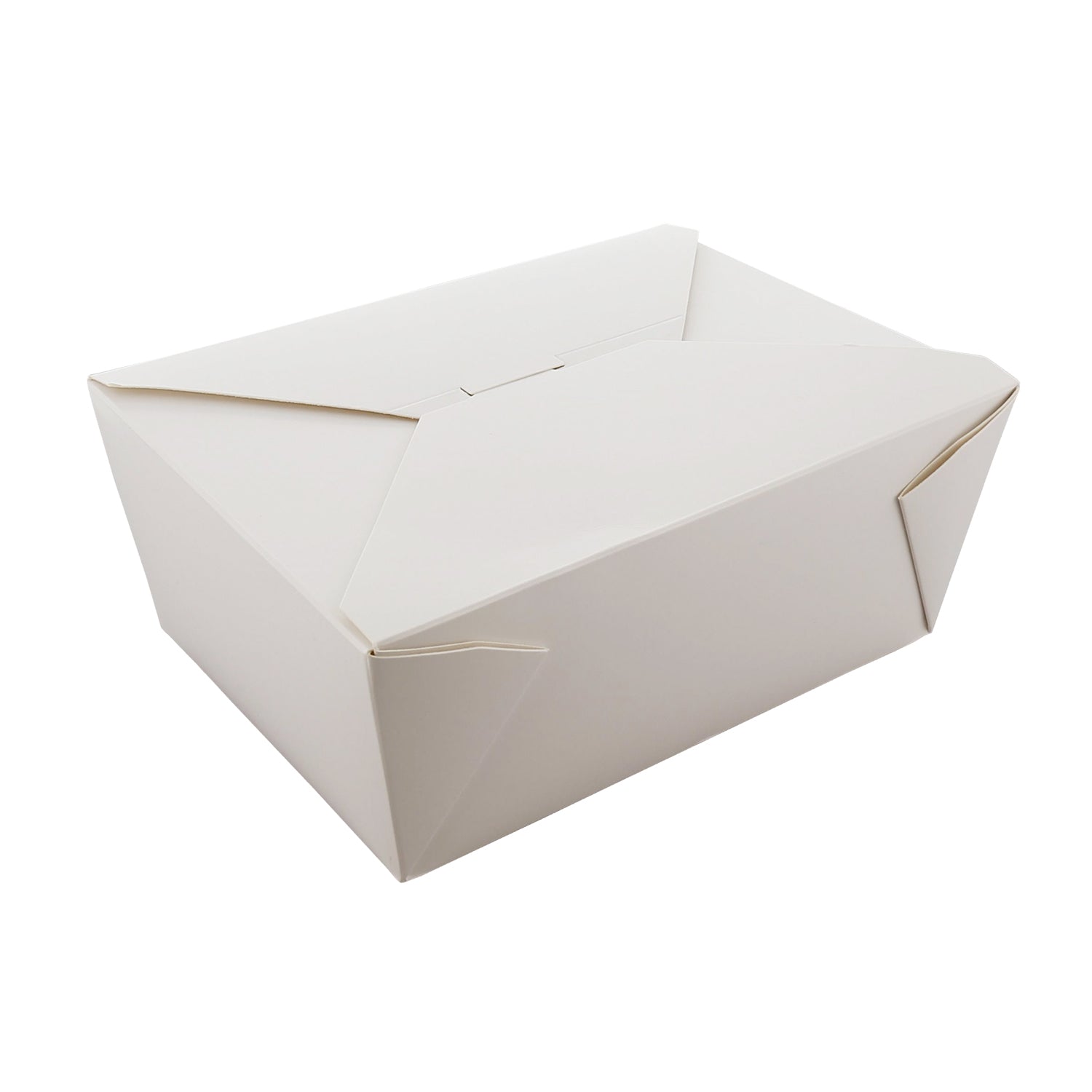 7-3/4" x 5.5" x 3.5" #4 White Folded Takeout Box