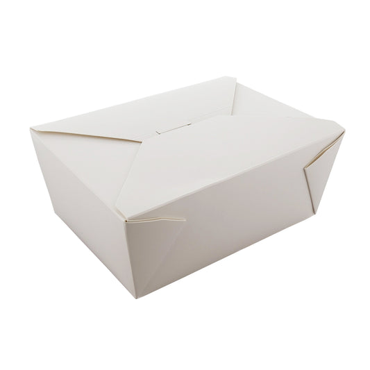 7-3/4" x 5.5" x 3.5" #4 White Folded Takeout Box