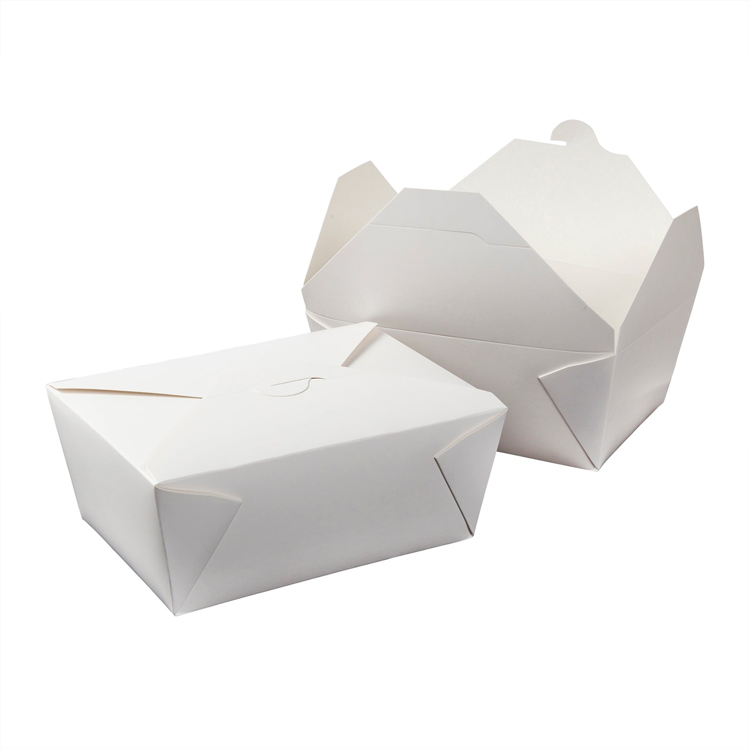 #4 White 7-3/4" x 5.5" x 3.5" Folded Takeout Boxes
