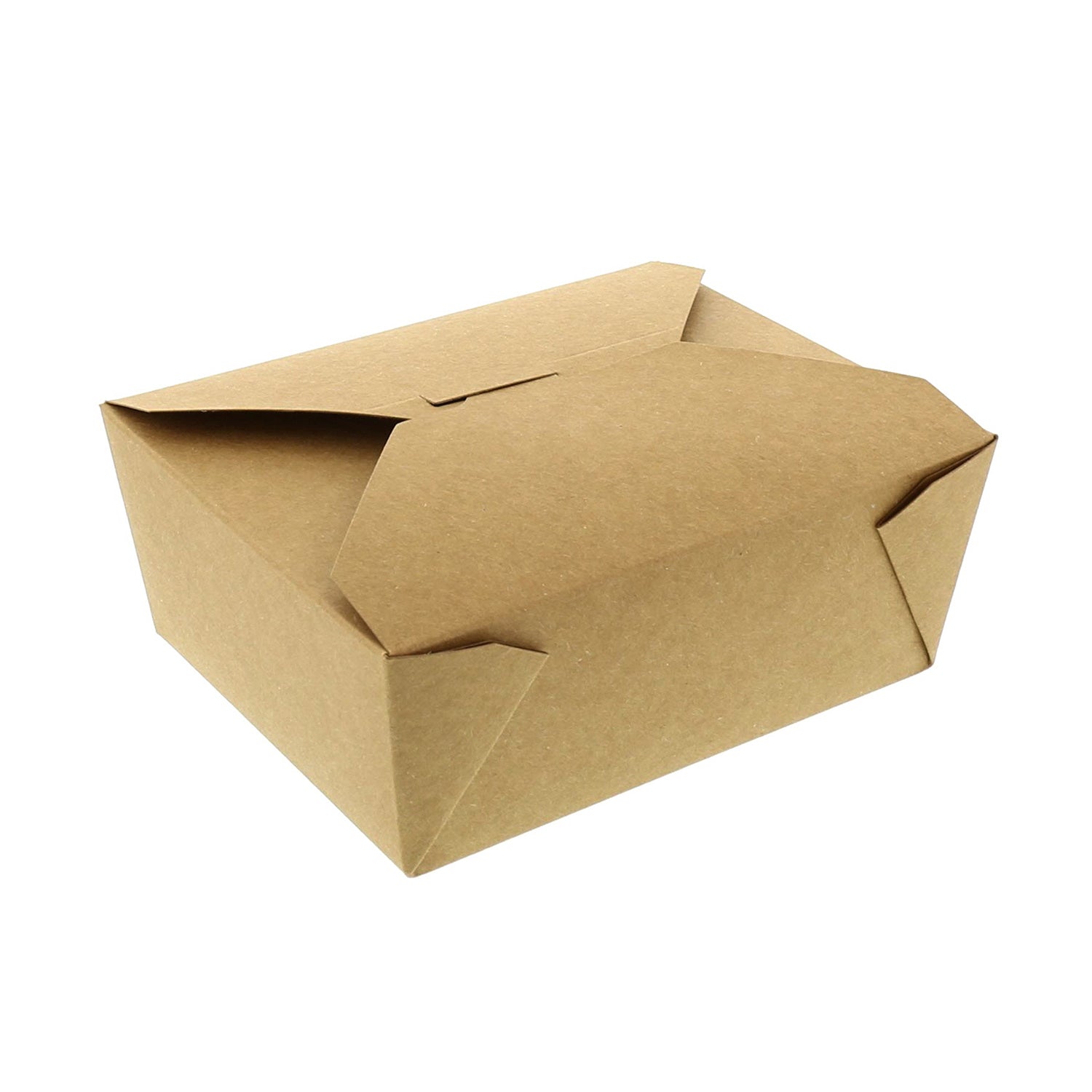 6" x 4-3/4" x 2.5" #8 Kraft Folded Takeout Box