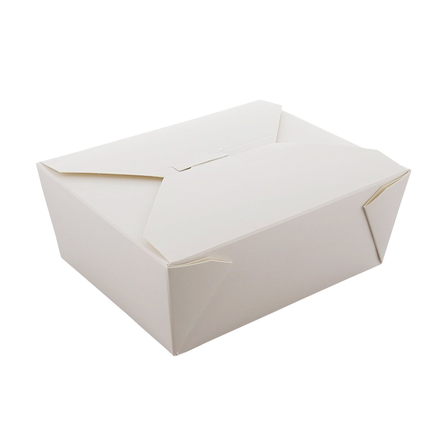 6" x 4-3/4" x 2.5" #8 White Folded Takeout Box